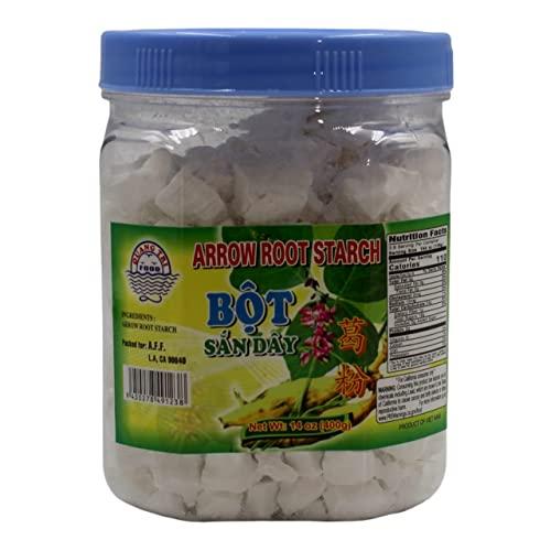 Quang Tri Quang Tri Arrowroot Bot San Day Asian Thickener. Snack Sized Chunks of Crunchy Arrow Root Starch, 14 oz Jar.