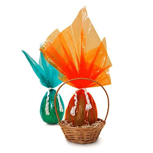 Morepack Easter Orange Cellophane Wrap Roll, Translucent Orange Cellophane Wrapping Paper, 16 Inch Width x 100 Ft Long Colored Cellophane Rolls for Gift Baskets, DIY Arts Crafts Decoration and More