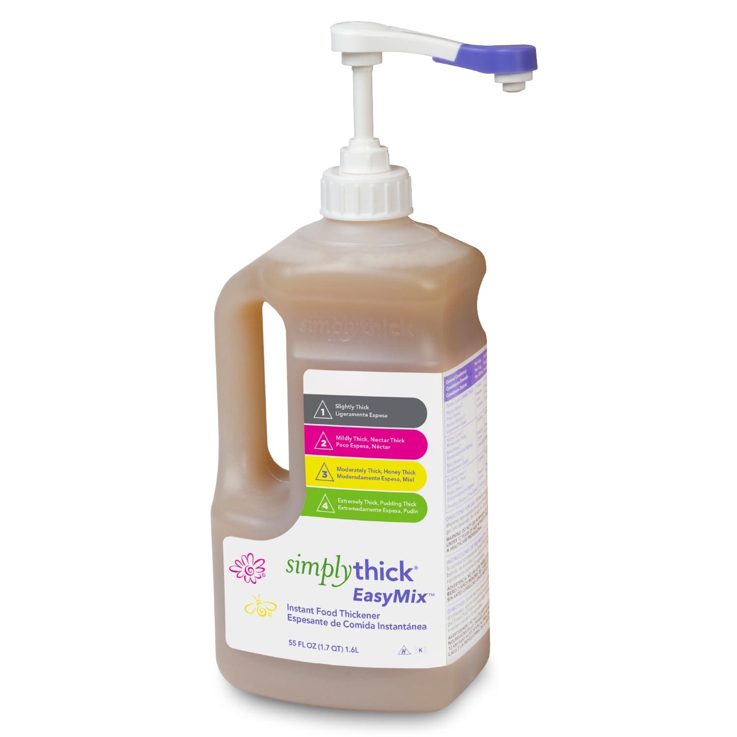 Simply Thick SimplyThick EasyMix | 302 Servings | Gel Thickener for those with Dysphagia & Swallowing Disorders | Won't Alter The Taste of Liquid | Easy to Prepare | Large 55 Fl Oz Bottle with Pump