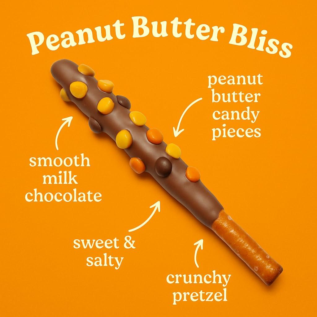 Generic Chocolate Pretzel Rods Assorted 20 Pack With Toppings