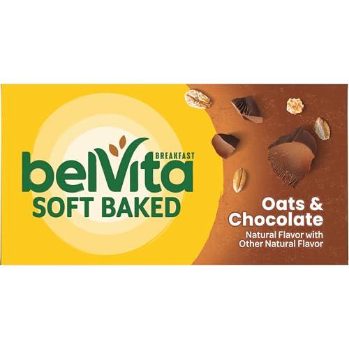 Belvita belVita Soft Baked Oats & Chocolate Breakfast Biscuits, Chewy Breakfast Bars, 6 Boxes of 5 Packs (1 Biscuit Per Pack)