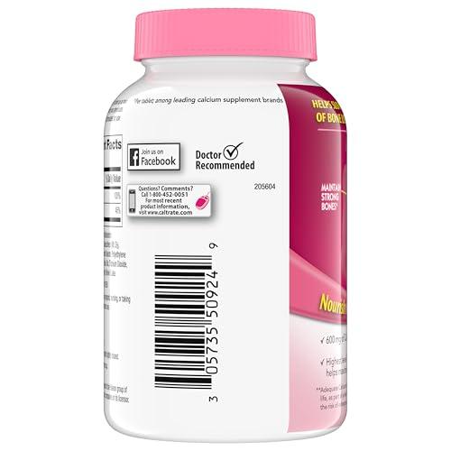 Caltrate Caltrate 600 Plus D3 Calcium and Vitamin D Supplement Tablets, Bone Health Supplements for Adults - 120 Count
