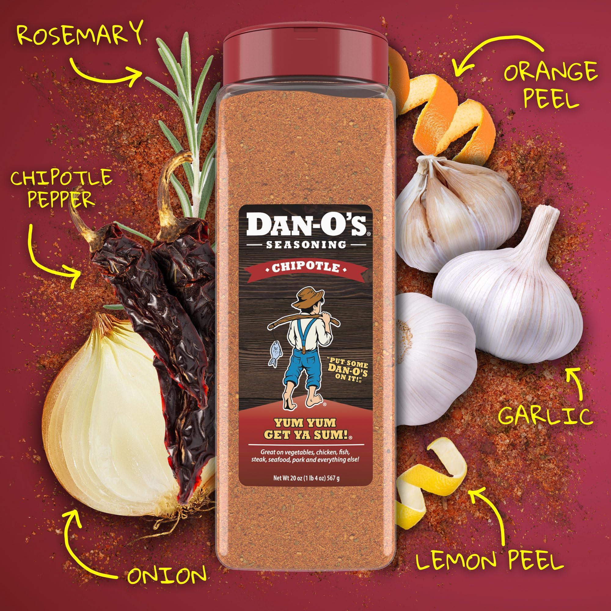 Dan-O's Dan-O's Seasoning Large 2 Bottle Combo | Spicy & Chipotle | 2 Pack (20 oz)