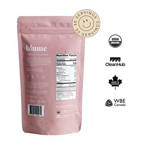 Blume Blume Organic Rose London Fog Earl Grey Tea | Decaf Black Tea, Rose Petal Powder, Vanilla, Tart Cherry, and Bergamot | Plant Based Superfood Latte | Vegan Gluten Free Drink | 30 Servings