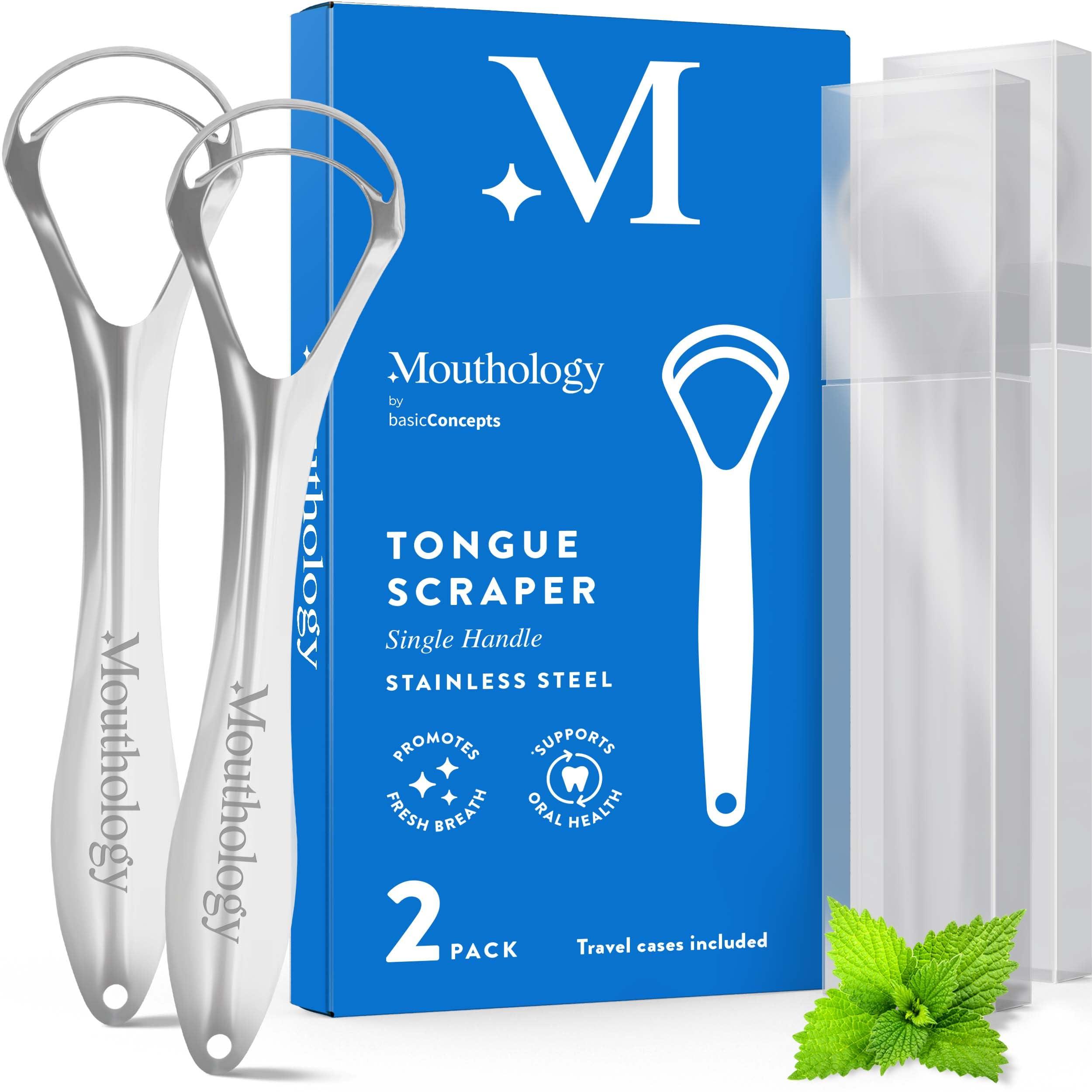 Mouthology Mouthology 10% Nano Hydroxyapatite Toothpaste (Fluoride Free) and Tongue Scraper For Adults (2 Pack)