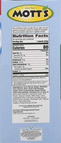 Mott's Mott\'s Fruit Flavored Snacks, Assorted Fruit, Gluten Free Snack, Family Pack, 40 Ct, 32 oz