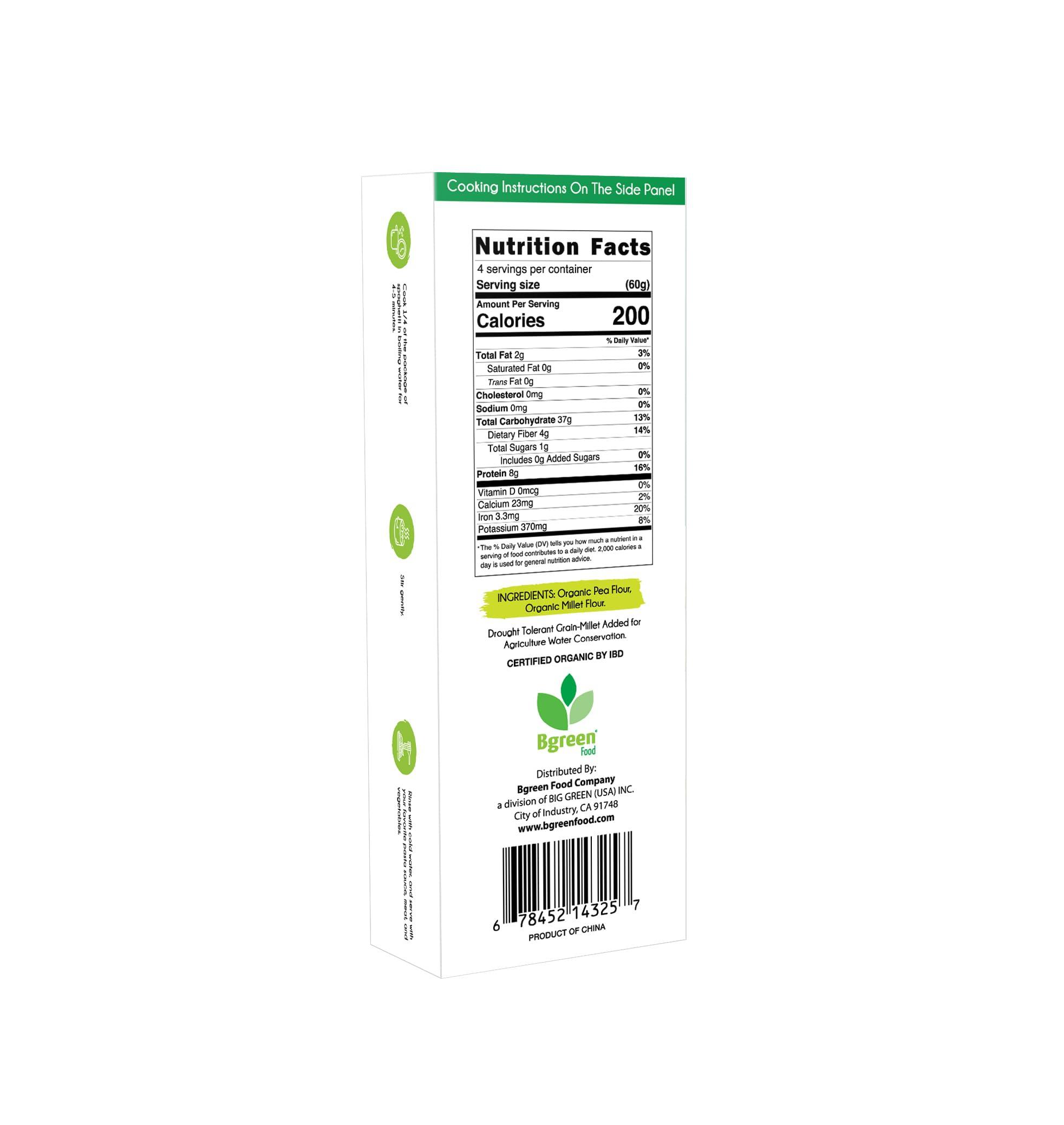 Big Green Organic Food Organic Food - Organic Pea & Millet Spaghetti, USDA Organic, Non-GMO, Vegan, Gluten-Free, Pea is Power (12)