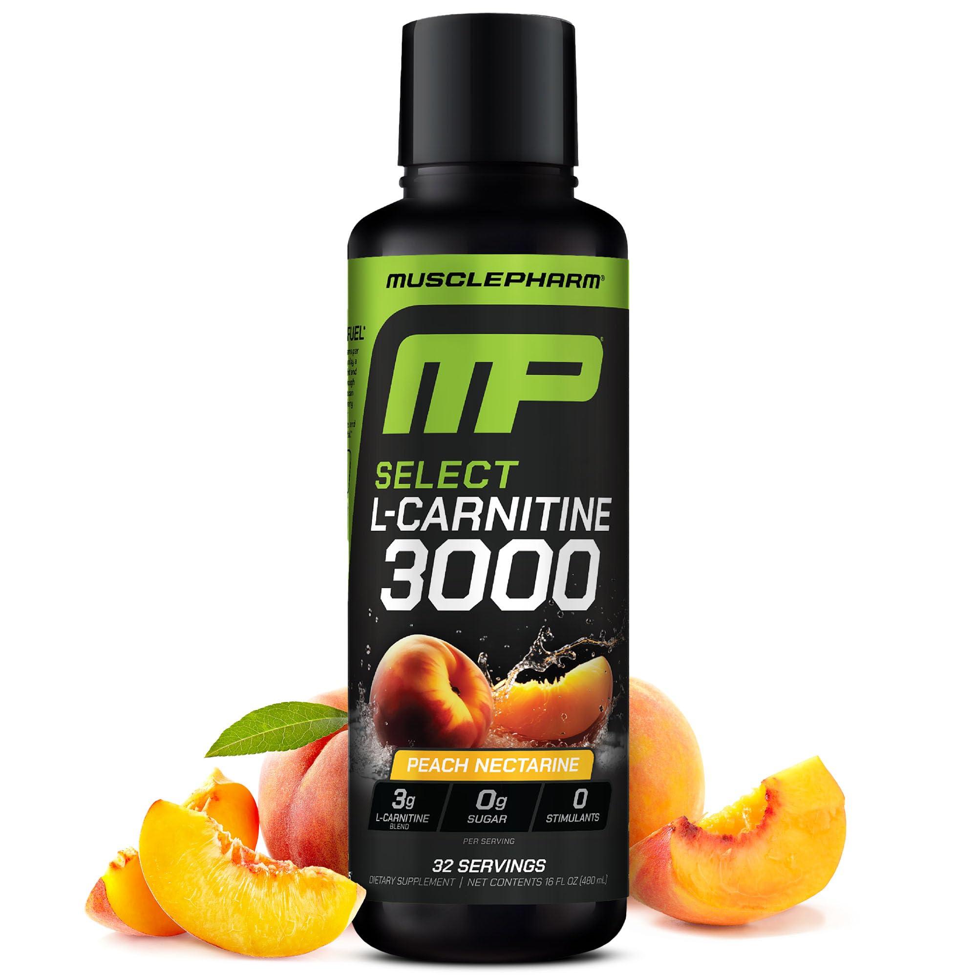 Muscle Pharm Muscle Pharm L-Carnitine 3000, The Ultimate Liquid L Carnitine Supplement for High-Performance, Supports Metabolism, Hydration & Energy, Zero Sugar/Calories, Peach Nectarine Flavor, 32 Servings