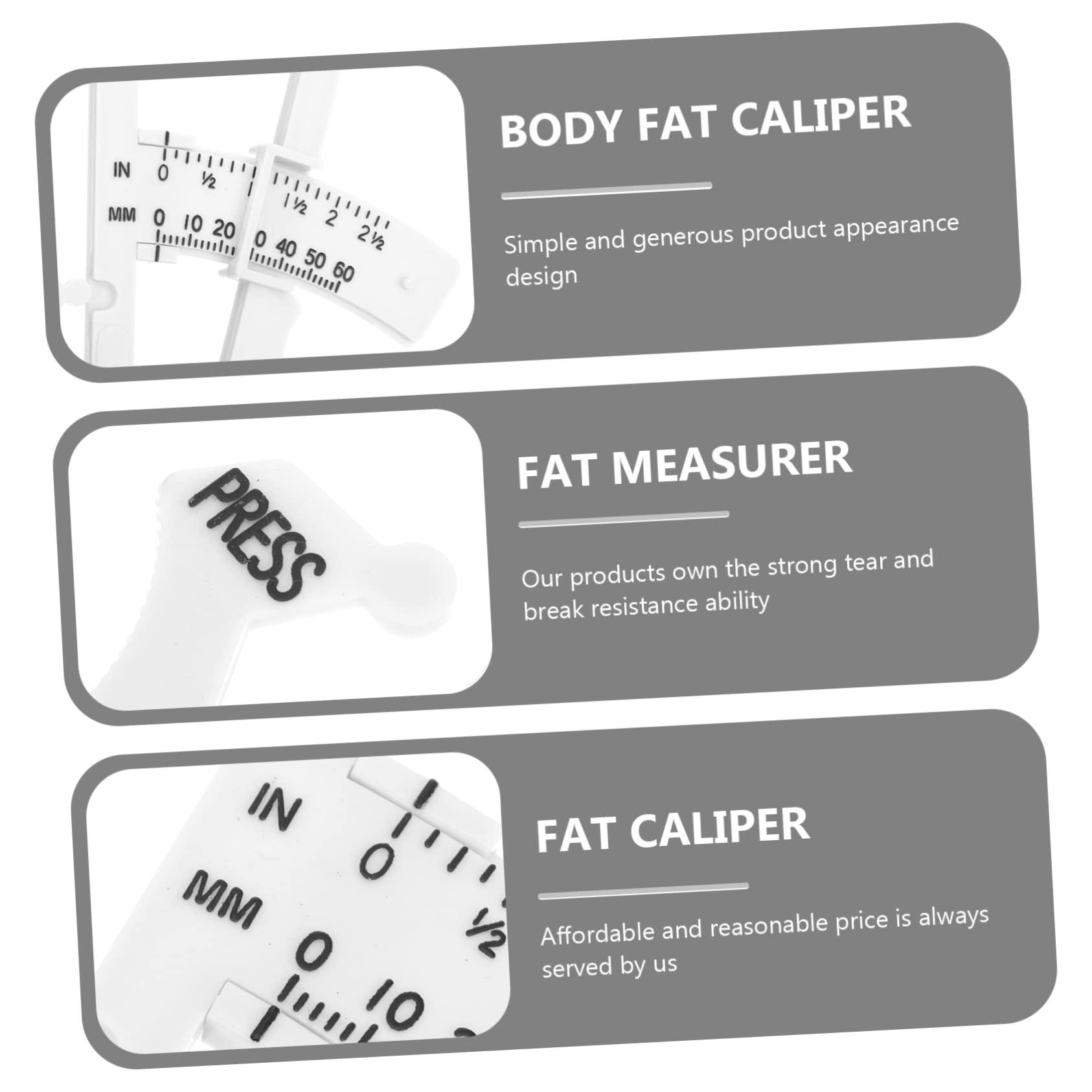 Ipetboom Ipetboom 4 Pcs Fat Caliper Weighing Measuring Measurement Bathroom Scales Body Tape Boob Weights Body Weight Scale Monitor Tape Measure Web Calipers Abs Plastic White