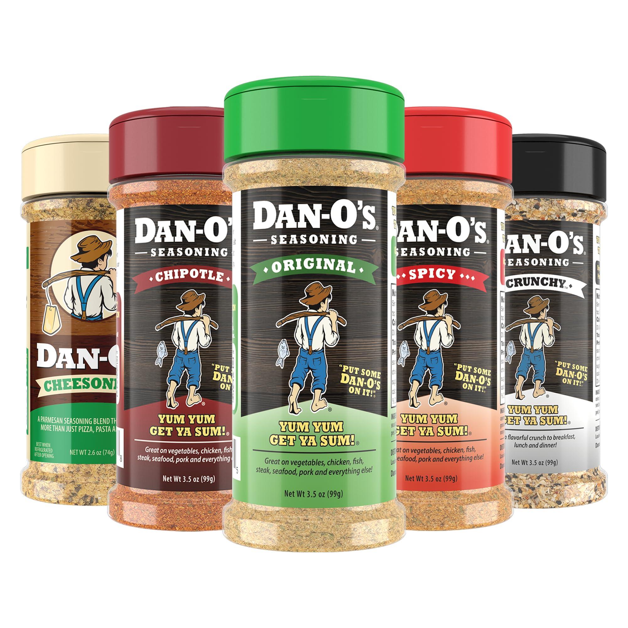 Dan-O\'s Dan-O\'s Seasoning - Small 5 Bottle Combo | Original, Spicy, Chipotle, Crunchy & Cheesoning | 5 Pack