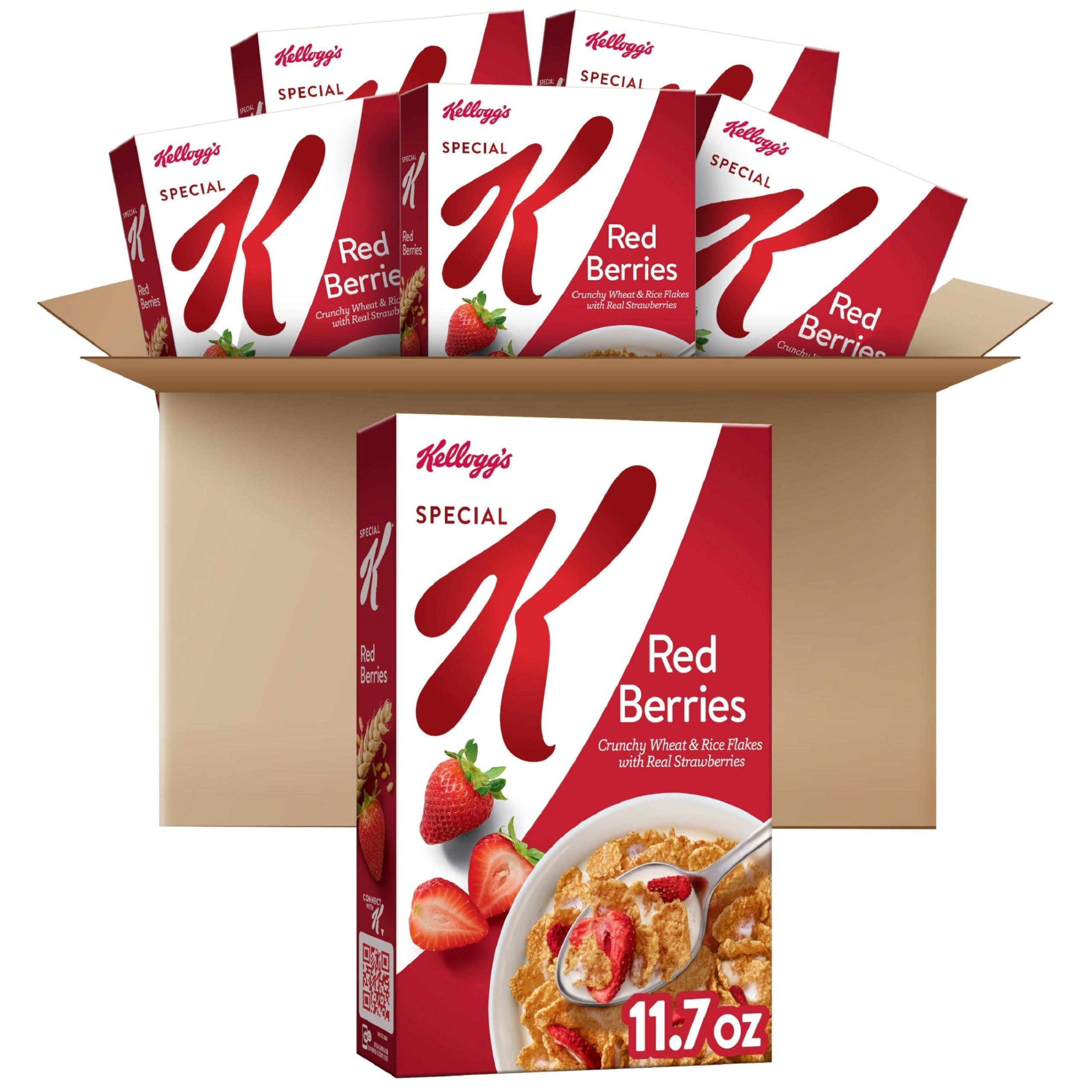 Special K Kelloggs Special K Breakfast Cereal, 11 Vitamins and Minerals, Made with Real Strawberries, Red Berries, 4.4lb Case (6 Boxes)