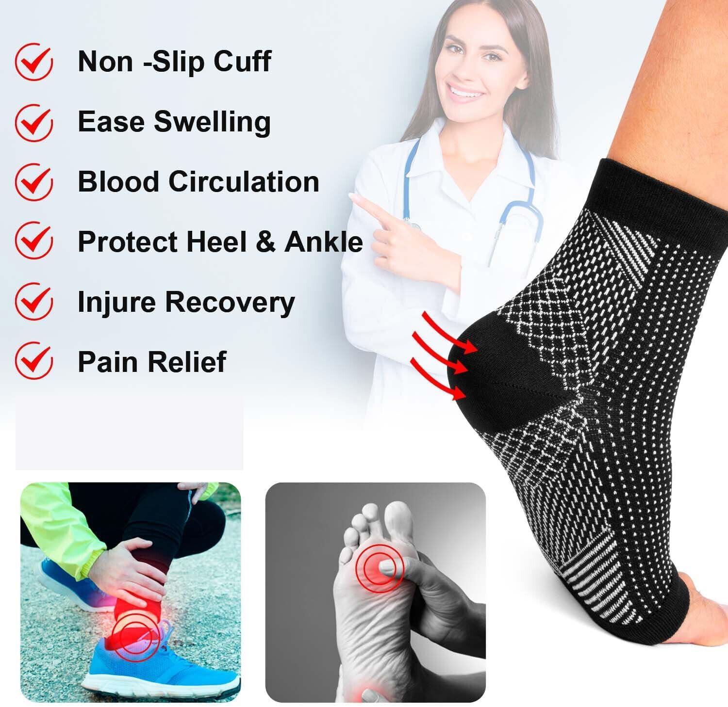 Generic Comprex Ankle Sleeves, 2 Pairs Comprex Ankle Sleeves To Wear To Sleep In, Comprex Ankle Sleeves Socks For Women Men Foot Sleeve Support Relief For Pain (2 Pairs White, XX-Large)