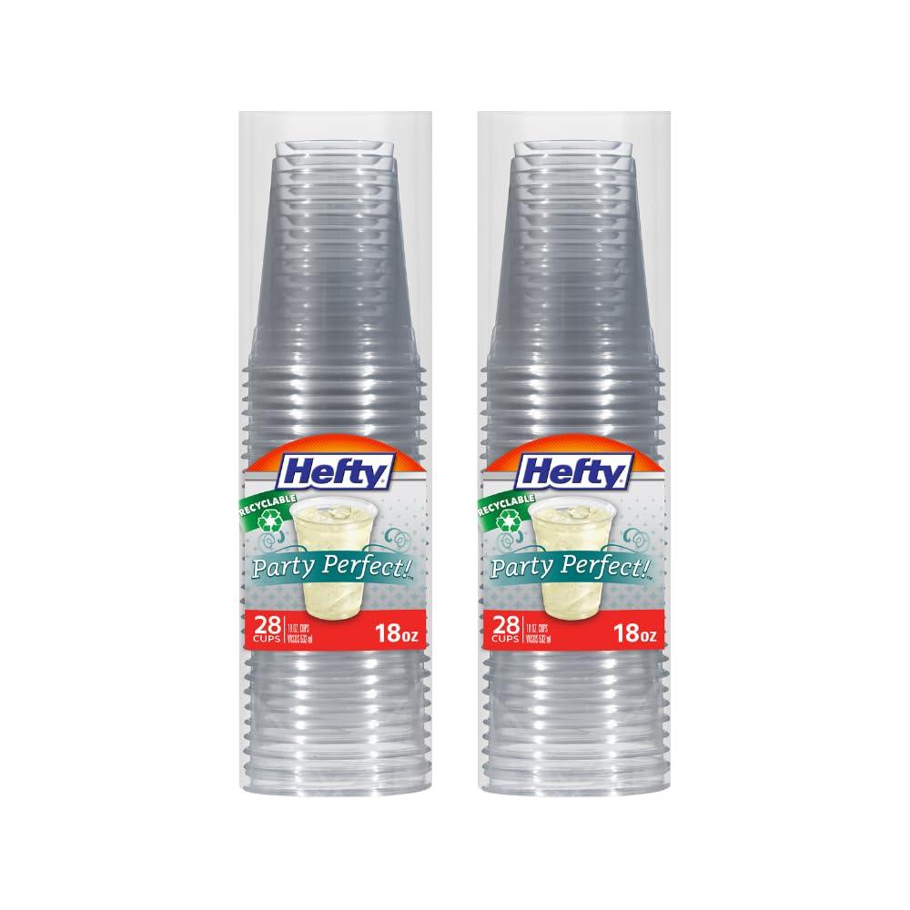 Hefty Hefty Party Perfect Clear Plastic Cups, 18 Ounce, 28 Count (Pack of 2)