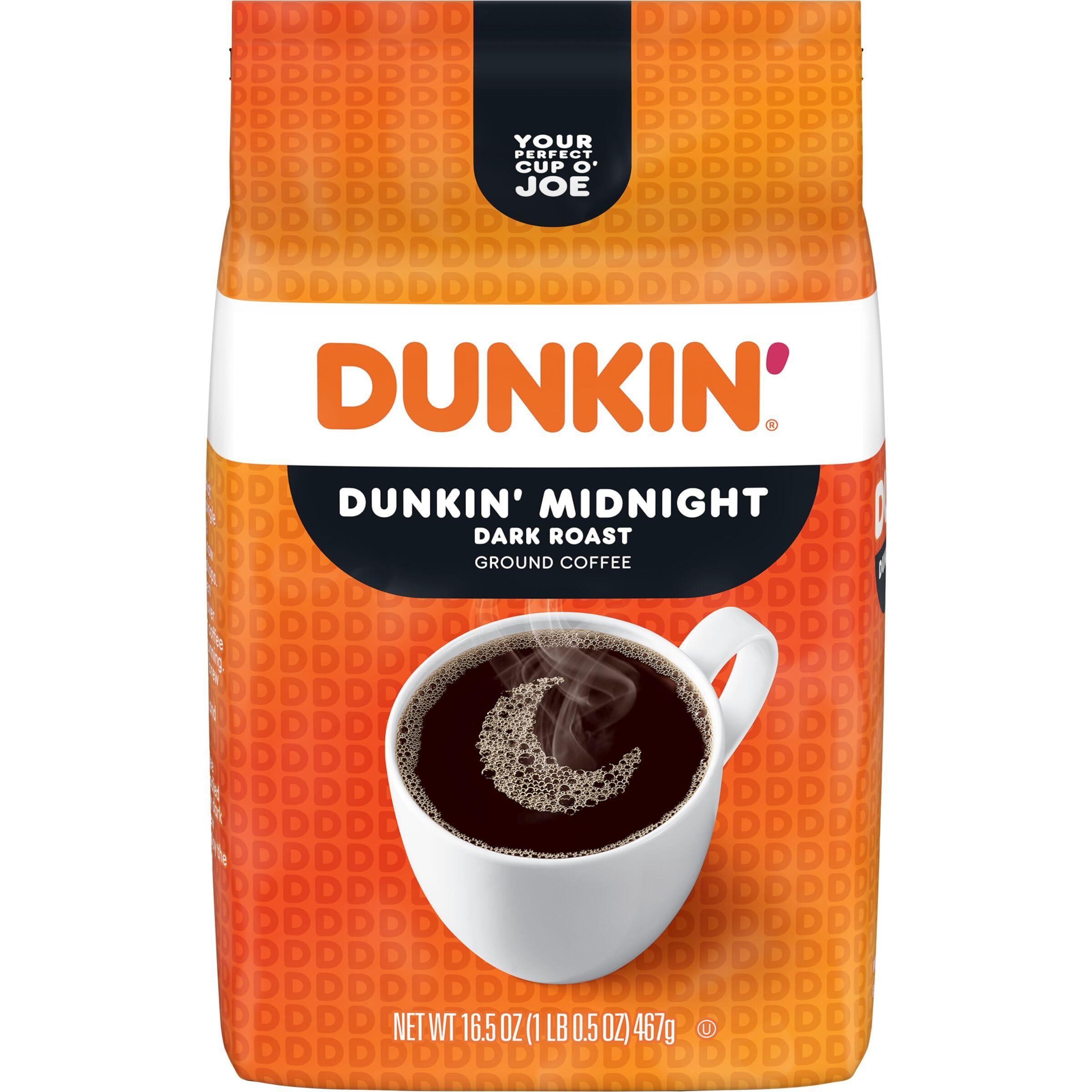 Dunkin\' Dunkin Midnight Dark Roast Ground Coffee, 16.5 Ounce