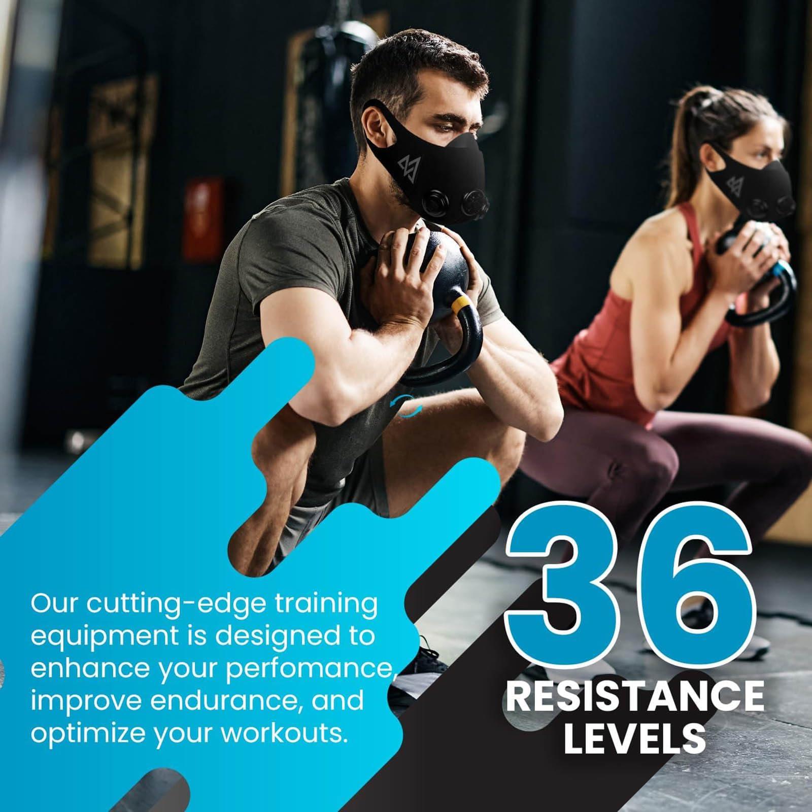 TRAININGMASK TRAININGMASK Elevation Training Mask 2.0 Blackout + Spray Clean - Multi-Patented with Clincal Studies,Stamina, Endurance (Medium)