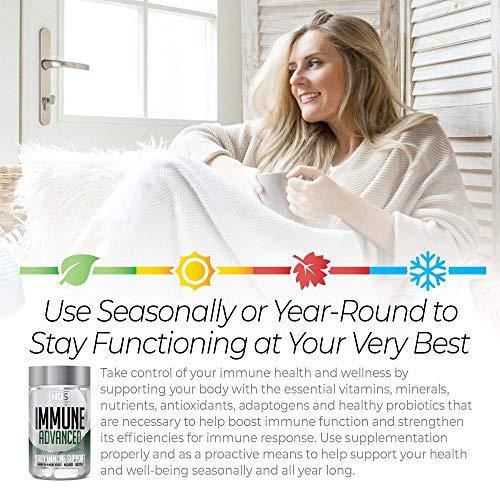 FitLife Brands NDS Nutrition Advanced Immune Booster – Comprehensive Immune Support Supplement for Adults with Elderberry, Vitamin C, Vitamin D, Zinc and 5 Billion CFU Probiotic - Herbal Immune Defense (90 Capsules)