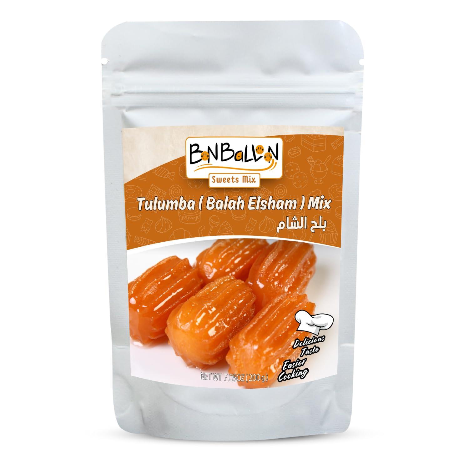 Generic Balah El Sham Tulumba Mix Powder Dessert Elsham Arabian Al Sham Sweets Alsham Arab Desserts Sweet Easy To Prepare Delicious Taste Easier Cooking Kosher Halal (1 Pack = 7.05 oz / 200 gm)