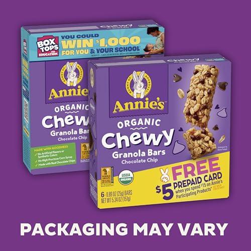 Annie's Homegrown Annie's Organic Chewy Granola Bars, Chocolate Chip, 6 Bars, 5.34 oz