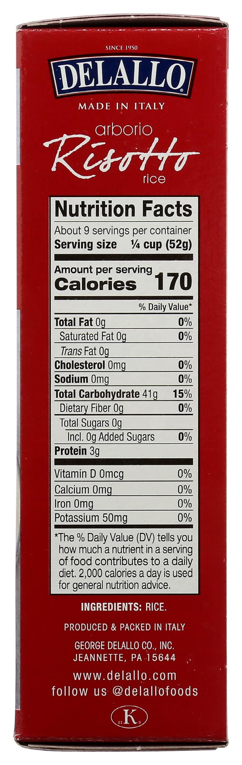 DeLallo DeLallo Arborio Risotto Rice, 17.6 Ounce Box, Italian Rice Mix, Authentic Recipe