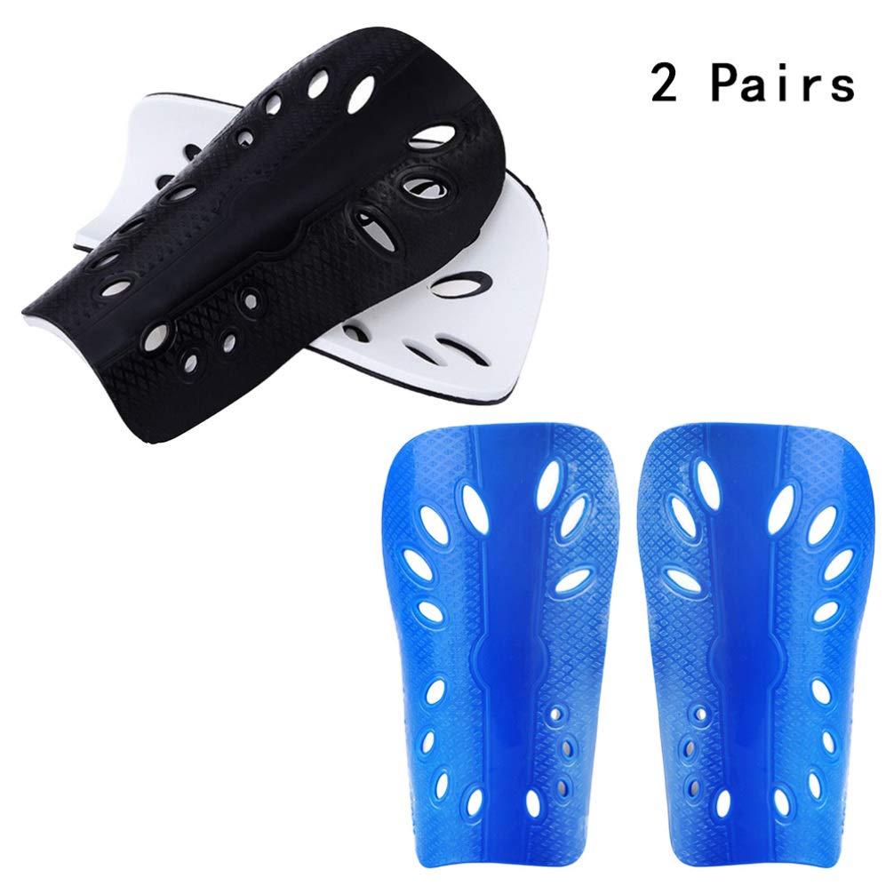 Milisten Milisten Soccer Shin Pad Gear Blue Pair Soccer Shin Guards Shin Pads Soccer Protective Gear Calf Guard Shin Pads for Teens Children Kids Youth(Black + 2 Perforated Breathable Gear