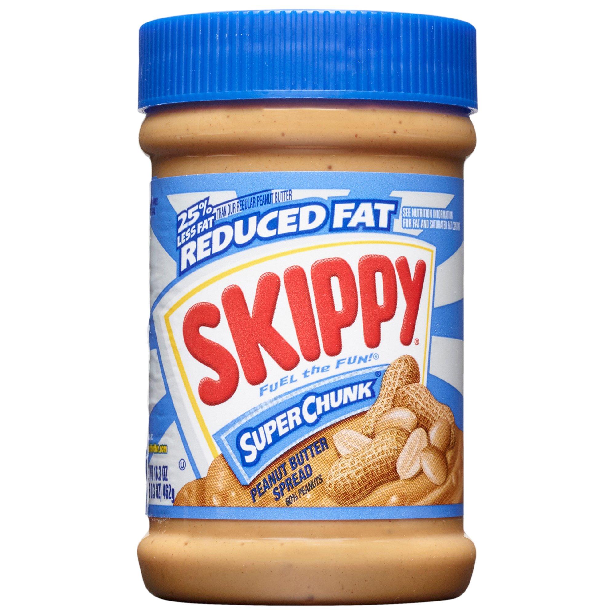 SKIPPY SKIPPY Reduced Fat SUPER CHUNK Extra Crunchy Peanut Butter Spread, 16.3 Ounce