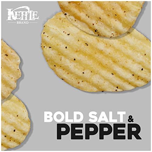 Kettle Brand Kettle Brand Potato Chips, Krinkle Cut, Salt & Fresh Ground Pepper Kettle Chips, 2 Oz