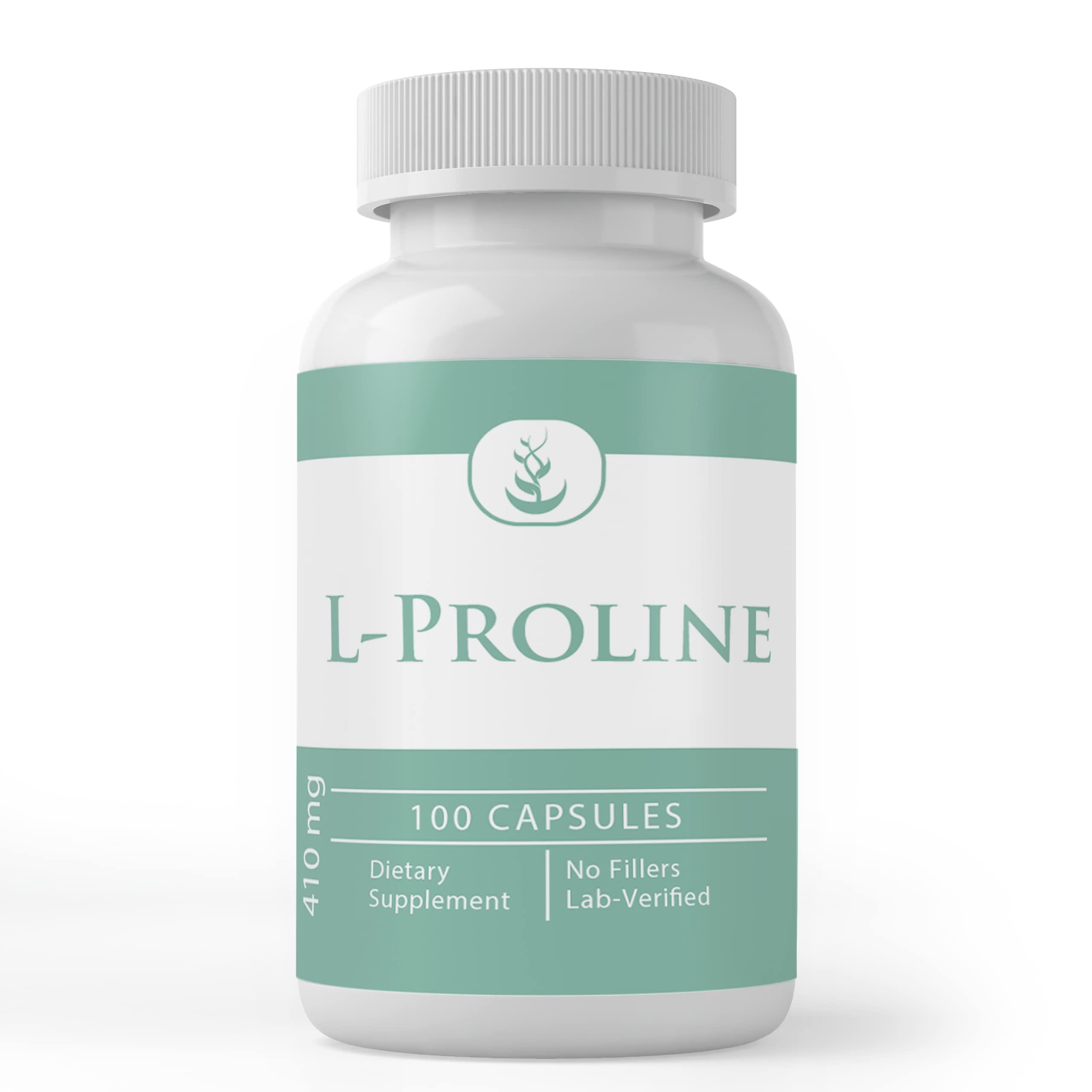 Pure Organic Ingredients Pure Original Ingredients L-Proline, (100 Capsules) Always Pure, No Additives Or Fillers, Lab Verified