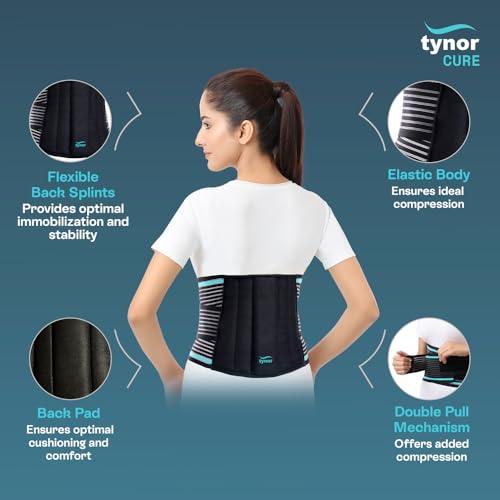 TYNOR TYNOR Back Brace for Lower Back Pain - Back Support Belt for Women & Men - Breathable Design With Lumbar Support Pad - Lumbo Sacral Belt for Lower Back Pain Relief - Black, Large, 1 Unit