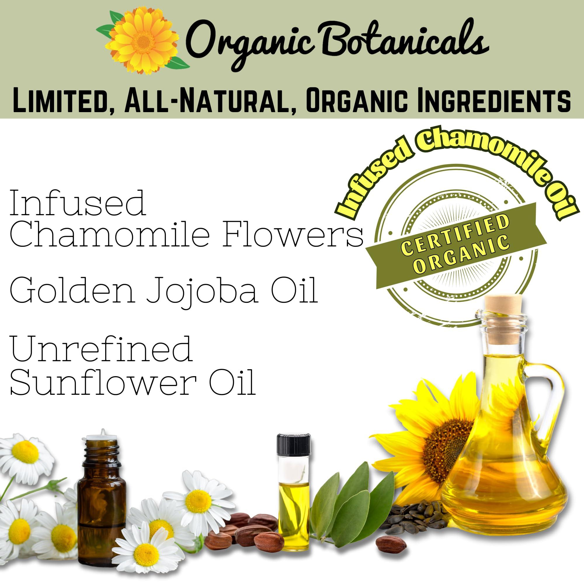 Em's Herbals Organic Botanicals Pure Organic Chamomile Oil - USDA Natural Premium Grade for Body, Skin, Face, Hair & Massage Therapy - Relaxing, Bath, & DIY (16 oz)