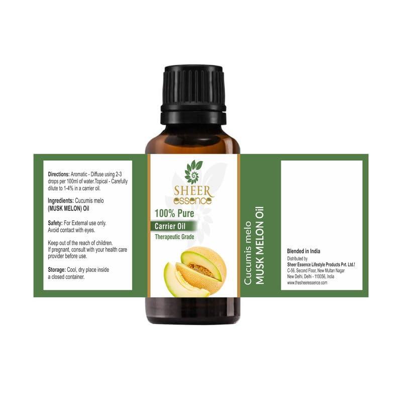 Sheer Essence Musk Melon Oil -(Cucumis Melon)- Carrier Oil 100% Pure Natural Undiluted Uncut Therapeutic Grade Oil 3.38 FL.OZ