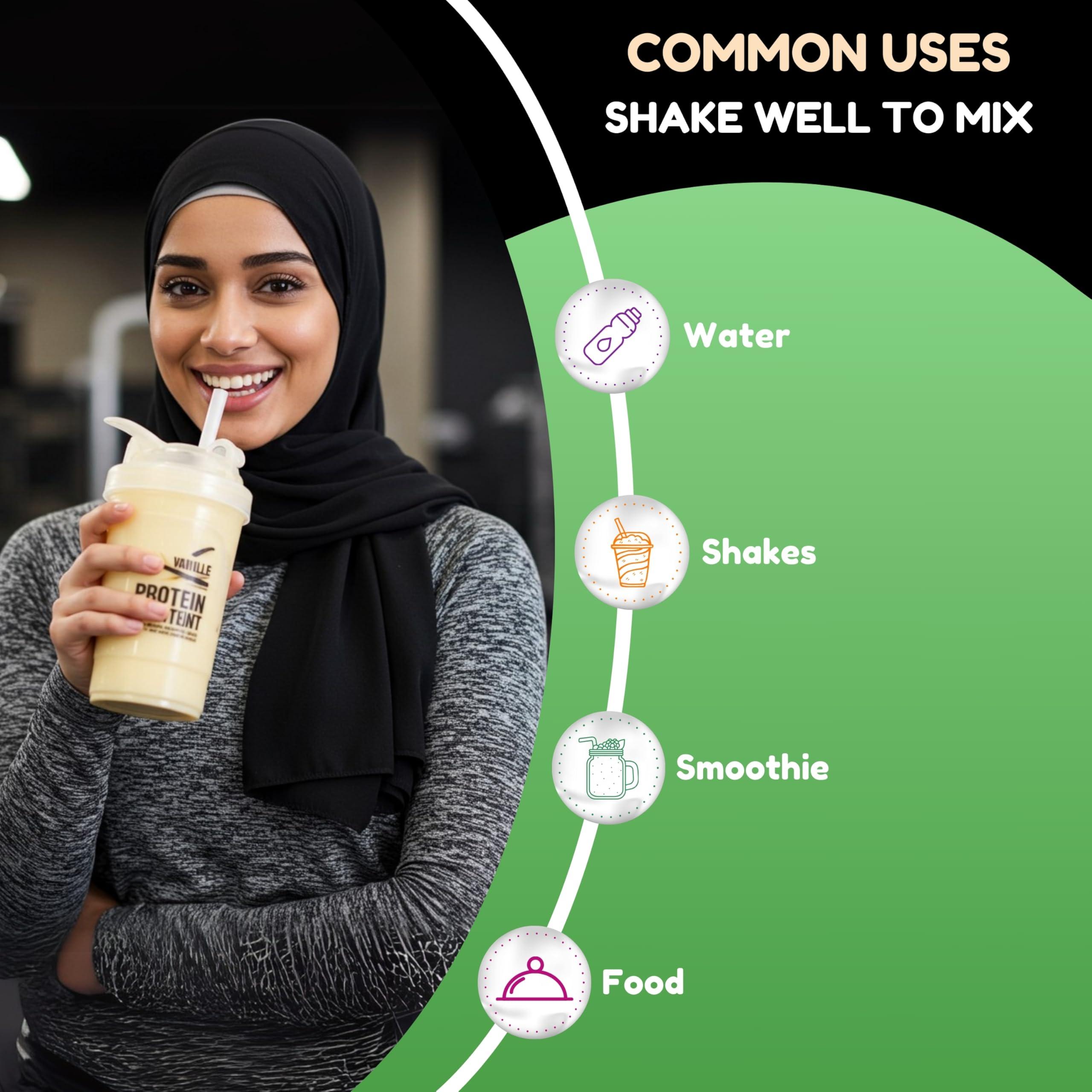 SHIFAA NUTRITION SHIFAA NUTRITION Delicious Creamy Vanilla Halal Whey Protein Powder 2Lbs | 26g Protein, 5500mg BCAAs, and 460mg Glutamine | for Recovery & Lean Muscles | Gluten-Free | Non-GMO | Keto-Friendly