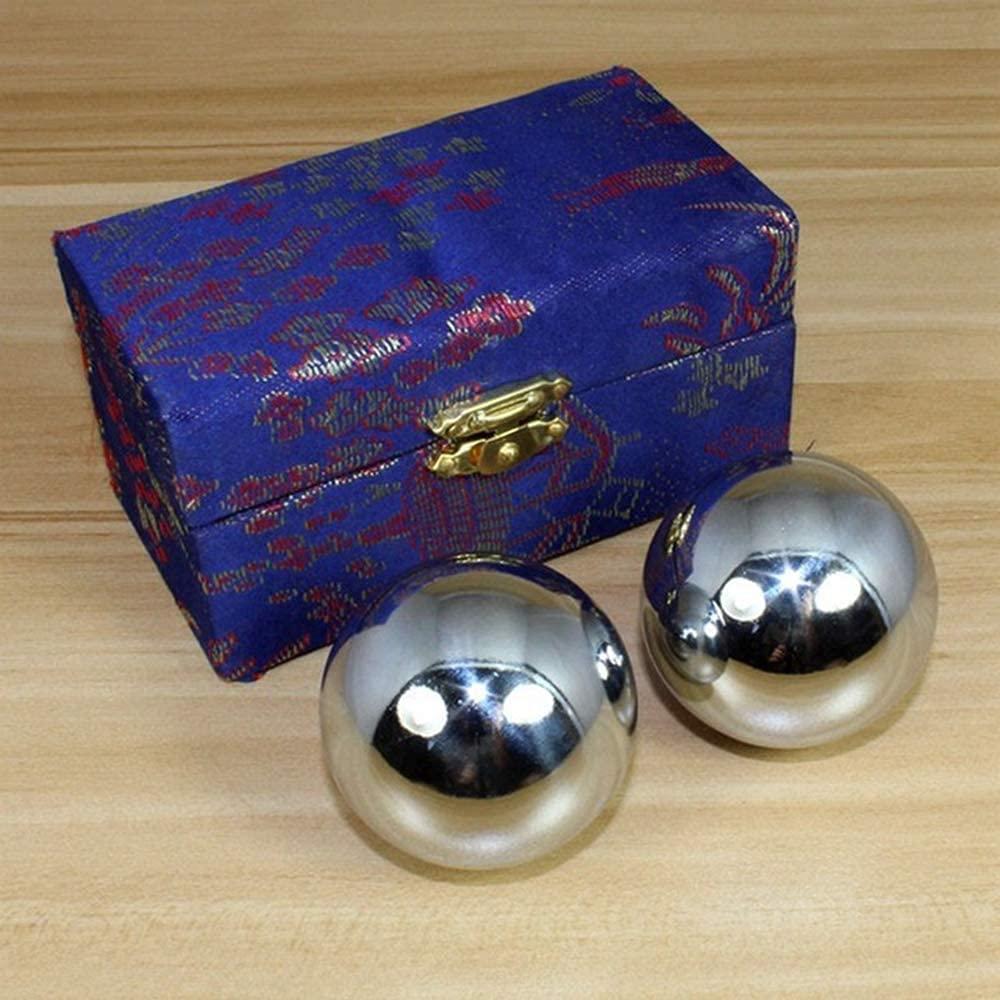 LIANGJUANG LIANGJUANG Baoding Balls Meditation Balls Chinese Balls Chinese Health Exercise Massage BallsStainless Steel Baoding Balls, Stress Relieve Hand Exercise (2Pcs)(Size:43mm)