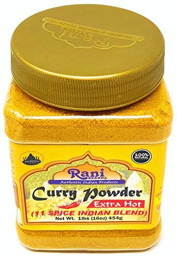 Rani Brand Authentic Indian Products Rani Curry Powder EXTRA HOT (11-Spice Authentic Indian Blend) 16oz (1lb) 454g PET Jar ~ All Natural | Salt-Free | Vegan | No Colors | Gluten Friendly | NON-GMO | Indian Origin