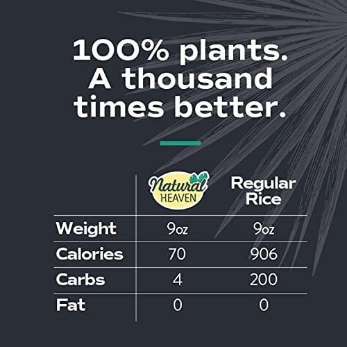 Natural Heaven Natural Heaven Rice, Hearts of Palm White Rice, Gluten Free, Vegan, Low Carb Rice for a Keto Snack or Healthy Food Meal, 9 Oz