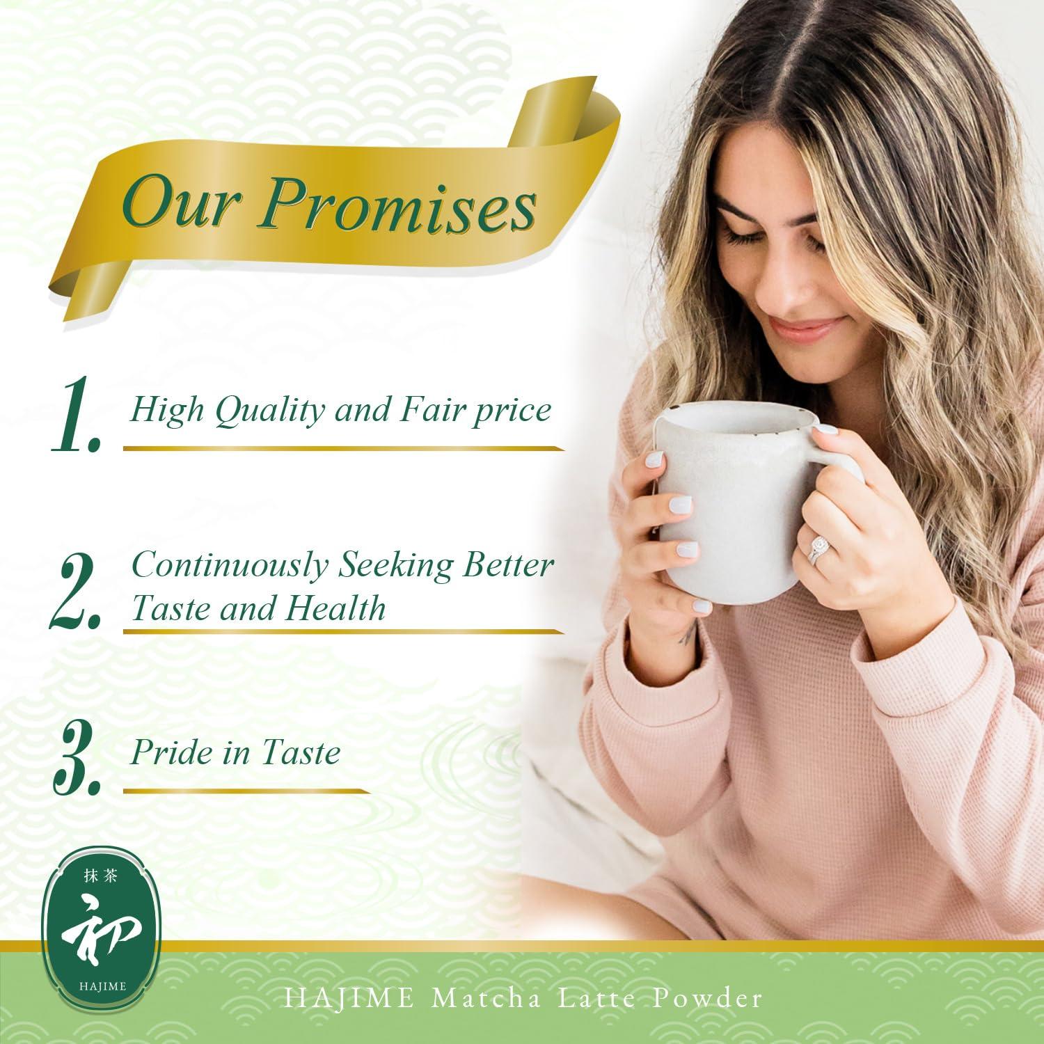 BJDesign BJDesign Matcha Latte Powder “HAJIME” Sweetened Matcha Green Tea Powder - Authentic Japanese Origin - Non MSG, Non GMO, Vegan, Gluten Free (5.3 Ounce)