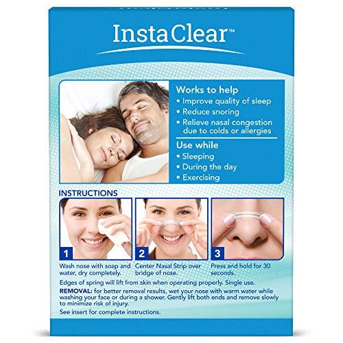 Instaclear Instaclear Nasal Breathing Strips, Clear Large 30 ct | Works Instantly, Nasal Congestion Relief, Stops Snoring, Cold & Allergy