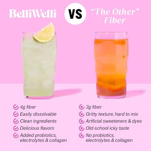 Belli Welli Belli Welli Daily Fiber Supplement with Added Collagen, Probiotics and Electrolytes | Supports Digestive Health and Regularity | Cucumber Lime Cooler | 16 Servings