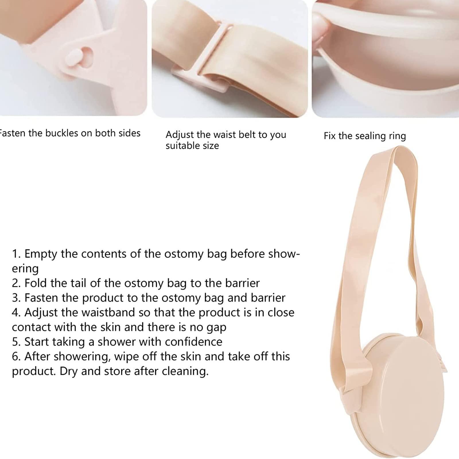 PAILON PAILON Ostomy Belt Cover, Waterproof Silicone Stoma Ostomy Bath Cover, Ostomy Shower Wound Protector, Adjustable Ostomy Belt Guard, for Colostomy Patients