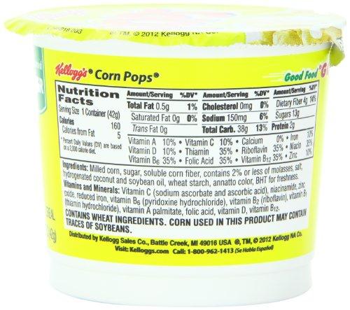 Kellogg's Kellogg's Corn Pops Breakfast Cereal, 1.5 Ounce Single Serve Cup, 6 Cups Total