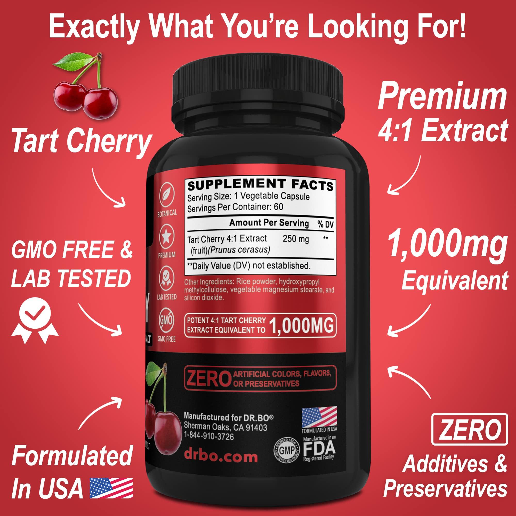 DR. BO Glucosamine Chondroitin MSM Turmeric & Tart Cherry - Joint Health Supplement Knee Bone & Joints, Purge Uric Acid Cleanse Flush Antioxidant Pills - Joint Support Pills & Tart Cherry Extract Capsules