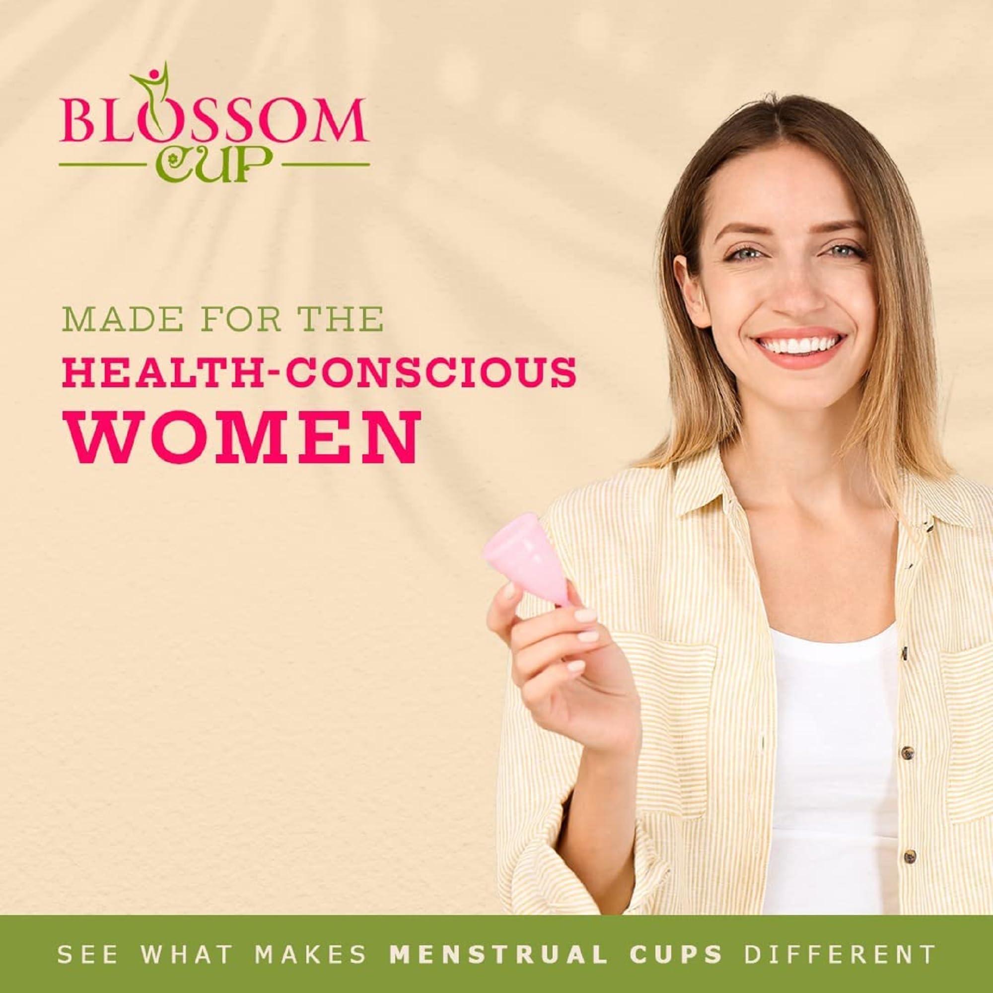 Blossom Cup Blossom Menstrual Cup, Say No to Tampons | Get Blossom Cups for Menstrual Days| Period Cup, Reusable Menstrual Cup, Silicone Cup (Large Menstrual Cup, Red)