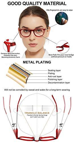 MARE AZZURO MARE AZZURO Round Reading Glasses Women Trendy Readers 0 1.00 1.25 1.50 1.75 2.00 2.25 2.50 2.75 3.00 3.50 4.00 5.00 6.00 (Red, 2.5)