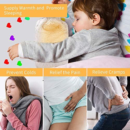 Fythao Hot Water Bottle with Soft Cover (2 Liter) Classic Rubber Hot Water Bag for Cramps, Neck, Shoulders Pain Relief, Hot Cold Pack for Hot and Cold Therapy and Feet Warmer, Great Gift for Women and Girls