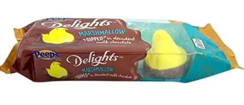 Peeps 2 Pack - Milk Chocolate Dipped Marshmallow Peeps Yellow Chicks 6 Count Total