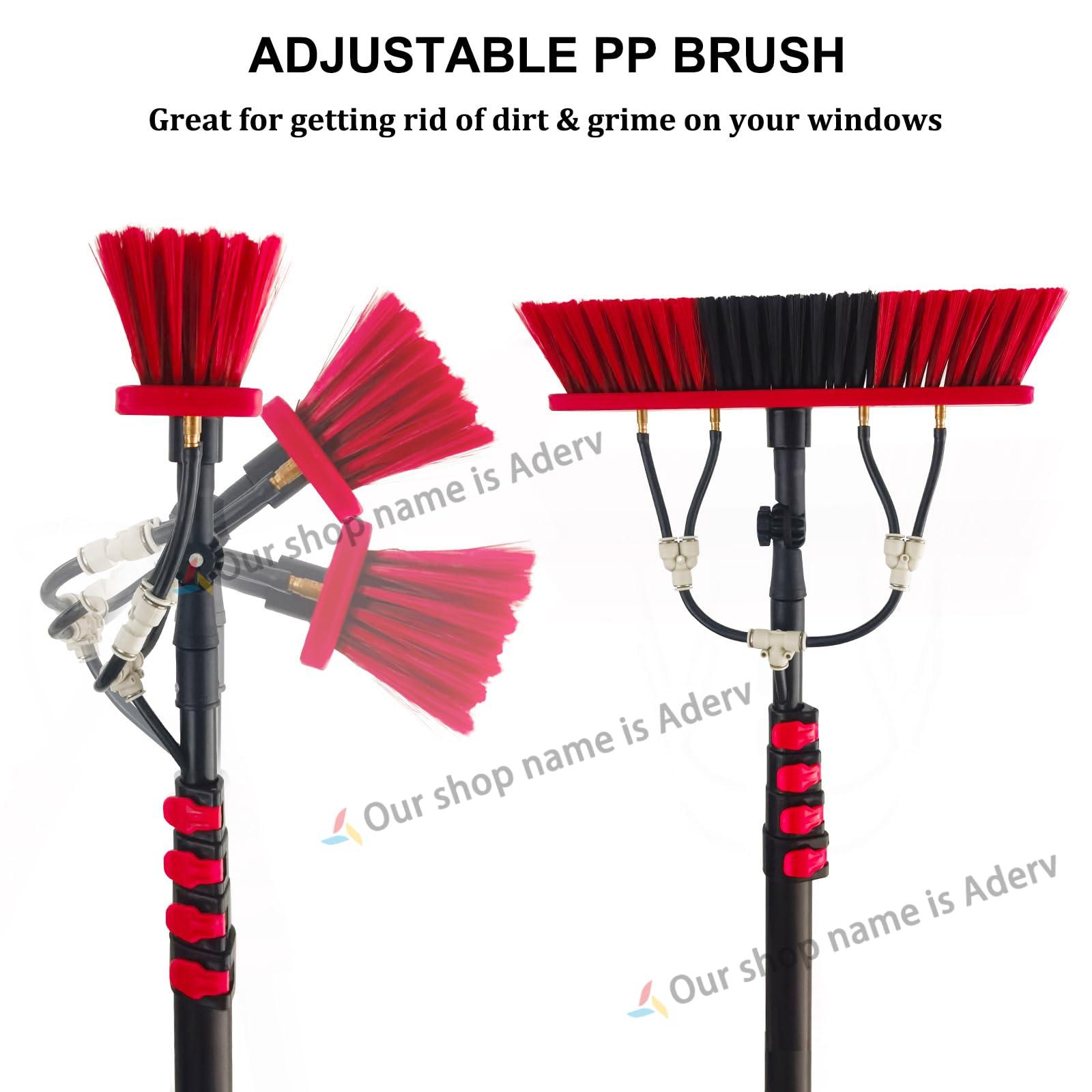 WWTSMYXGS 3.6-10.8 M Telescopic Brush, Water Fed Window Cleaning Pole, Soap Dispenser, Window Cleaning Pole, Water Fed Telescopic Brush, Window Roof Cleaning Equipment (55cm Brush,3.6M)