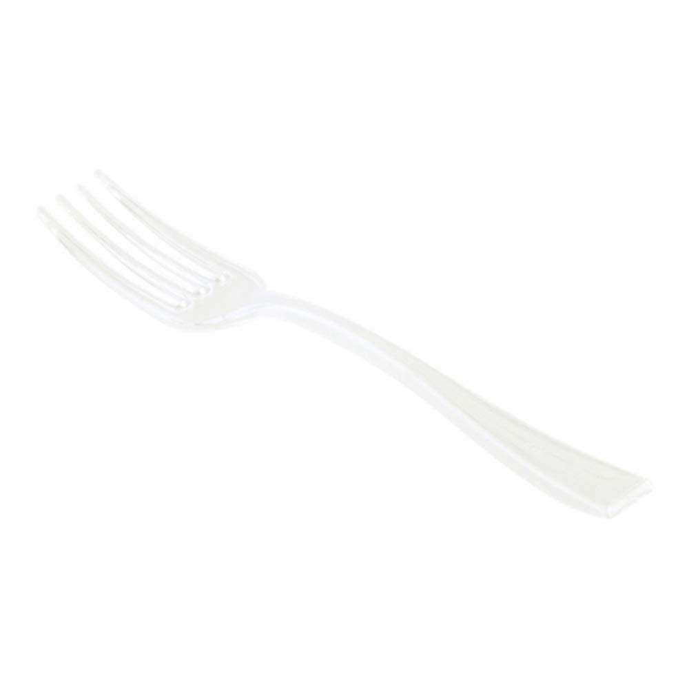 Restaurantware Restaurantware 4 Inch Mini Forks 100 Disposable Tiny Forks - Heavy-Duty Pair With Hors D\'oeuvres Desserts Or Samples Clear Plastic Appetizer Forks For Parties Weddings Or Catering