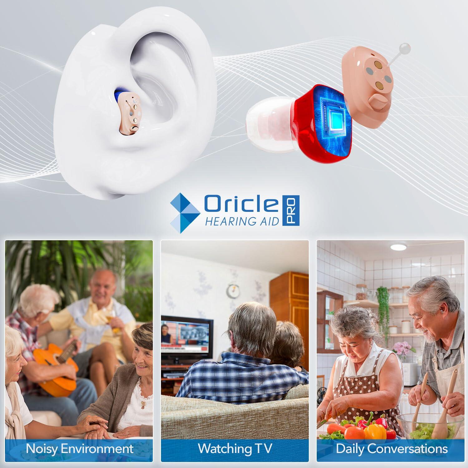 Oricle Oracle Pro Hearing Aids for Seniors - Oricle 16 Channel Hearing Aids with Noise Cancellation & Improved Sound Processing - OTC CIC Hearing Aids for Hearing Loss in Adults