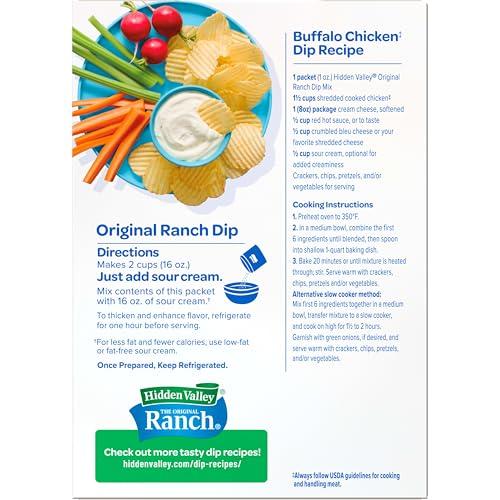 Hidden Valley Hidden Valley Original Ranch Dips Mix, 1 Ounce, Pack of 4 (Package May Vary)