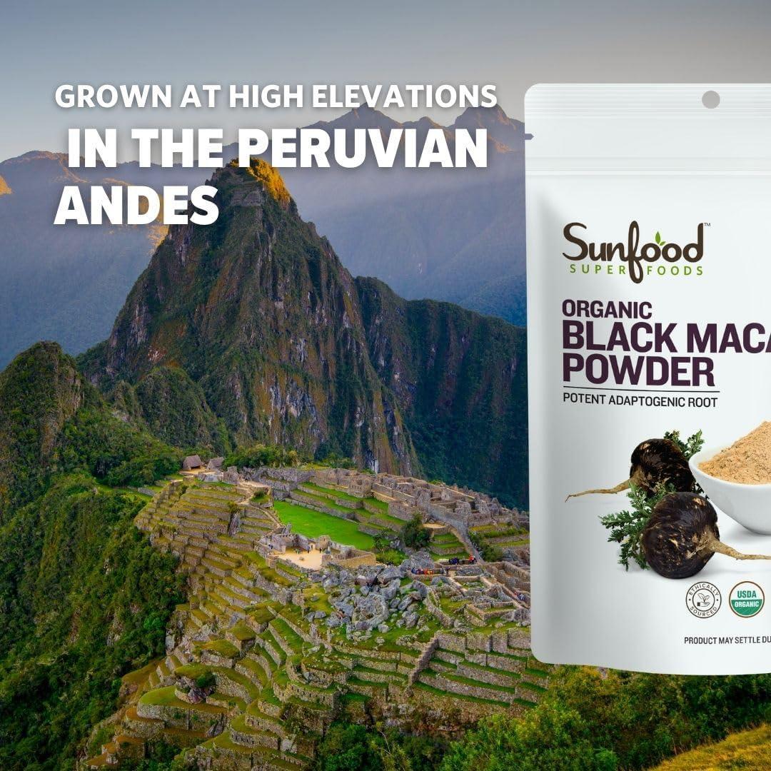 Sunfood Superfoods Sunfood Superfoods Black Maca Powder Raw, Organic. 4 oz Bag