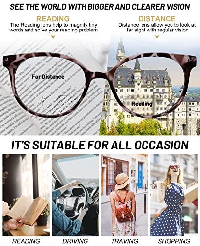 OCCI CHIARI OCCI CHIARI Bifocal Reading Glasses with Clear Top,Blue Light Blocking Readers Women 1.0 1.5 2.0 2.5 3.0 3.5(300+ Demi)